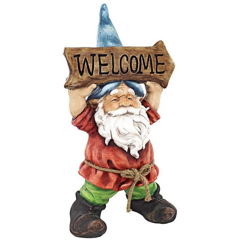 Welcoming Willie Garden Gnome with Welcome Sign