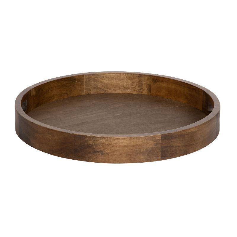 Kate and Laurel Hutton Tray, 18" Diameter, Rustic Brown