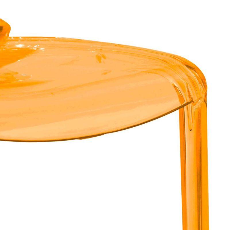 LeisureMod Murray Waterfall Edge Design Acrylic Dining Chair in Transparent Orange