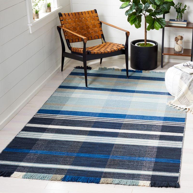 Southwestern Vibe Stripe Handmade Wool 5' x 8' Area Rug