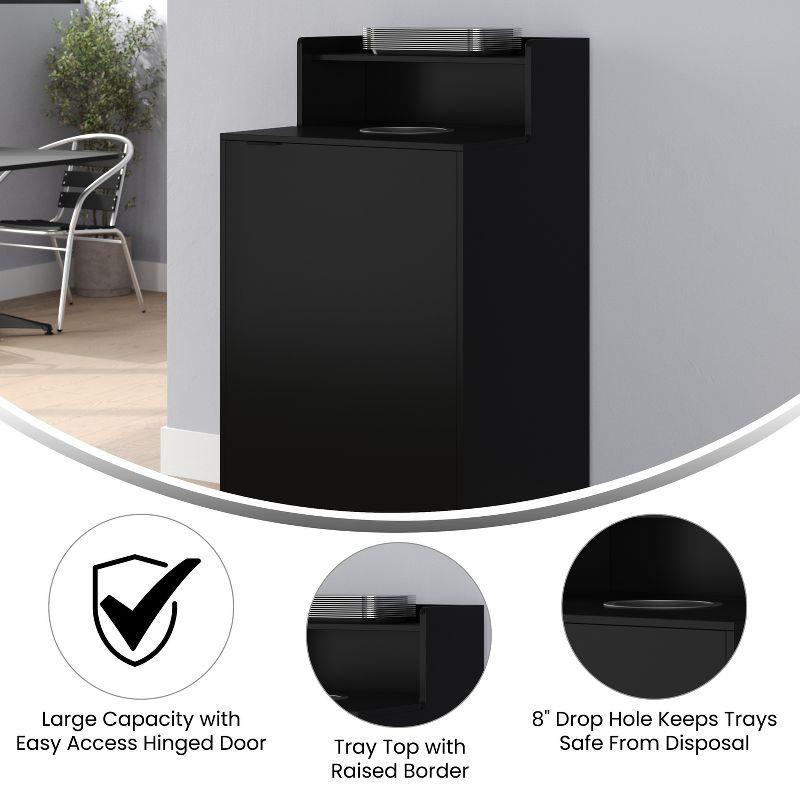 Flash Furniture Commercial Grade Tray Top Trash Enclosure With Drop Hole