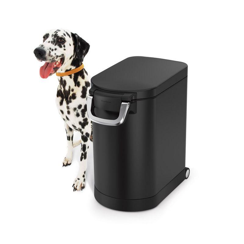 simplehuman Pet Food Storage Container Stainless Steel for Dog Food, Cat Food, and Bird Feed