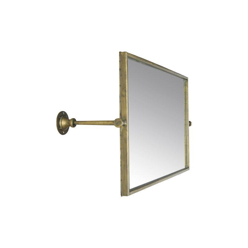 26.5" Metal Swivel Wall Mirror Brass - Storied Home: Large, Rectangular, No Assembly Required