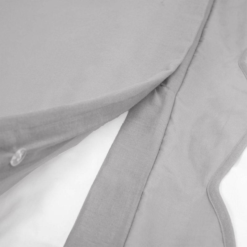 3pc Full/Queen Coastal Chic Scallop Edge Duvet Set Gray/White - Lush Décor