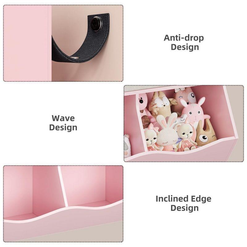 3-Tier Kids Bookshelf, Toy Storage Organizer with 3 Drawers,Wooden Bookcase with Large Toy Storage Cabinet for Playroom