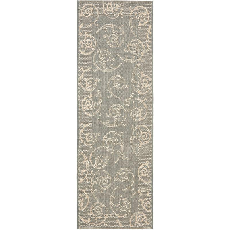 Gray Synthetic Flat-Woven 27" Reversible Indoor/Outdoor Rug