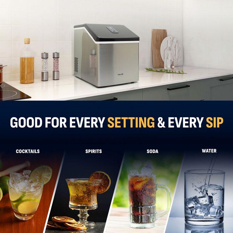 Newair Countertop Clear Ice Maker, 40 lbs. of Ice a Day with Easy to Clean BPA-Free Parts, Perfect for Cocktails, Scotch, Soda and More