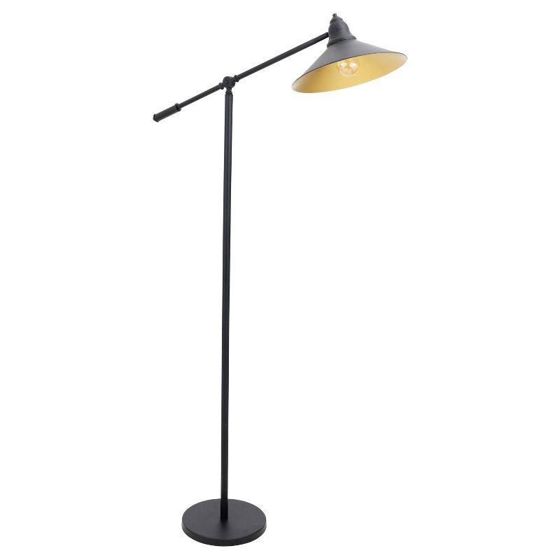 Adjustable Paddy 66'' Black and Gold Industrial Floor Lamp