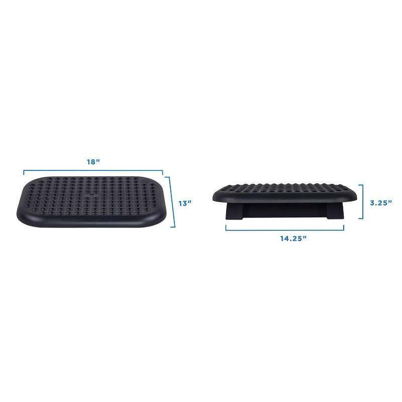 Black Adjustable Ergonomic Foot Rest with Massage Surface