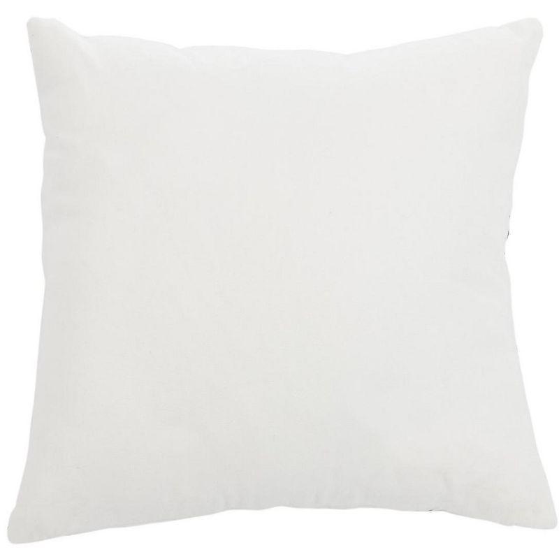 Contemporary Black and White Cotton Square Throw Pillow 18" x 18"