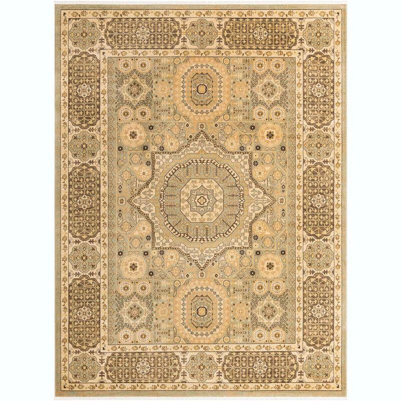 Unique Loom Palace Collection Area Rug - Amber (9'  x 12' Rectangle Light Green/Cream)
