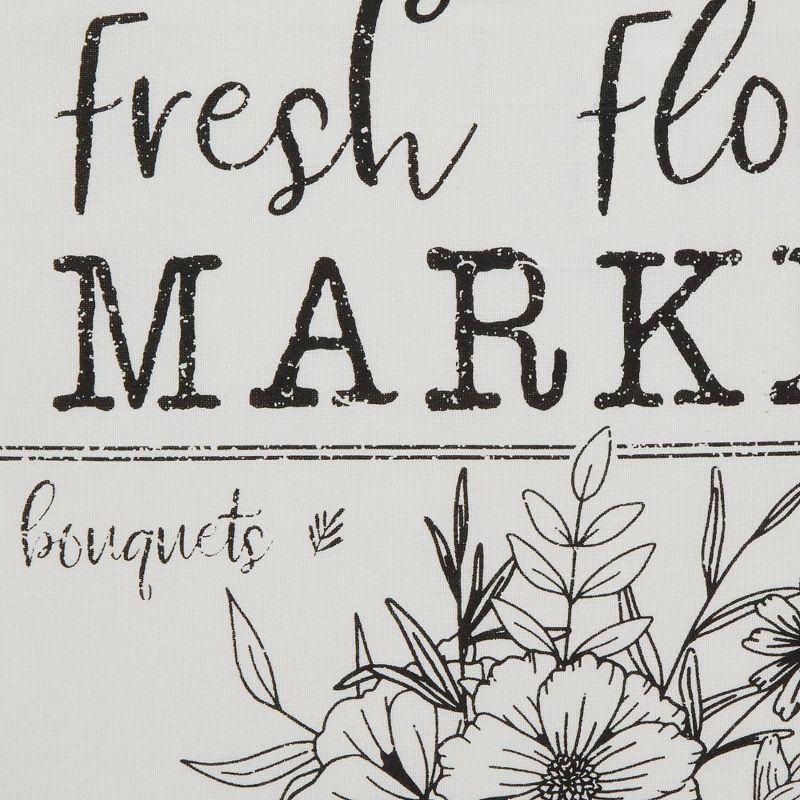 4pk 18"x18" Pig and Flower Market Farmhouse Check and Printed Square Throw Pillow Covers White - Design Imports: Cotton, Hidden Zipper