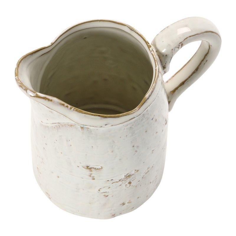 Storied Home 28 oz. Stoneware Pitcher, Reactive Glaze, White (Each One Will Vary)