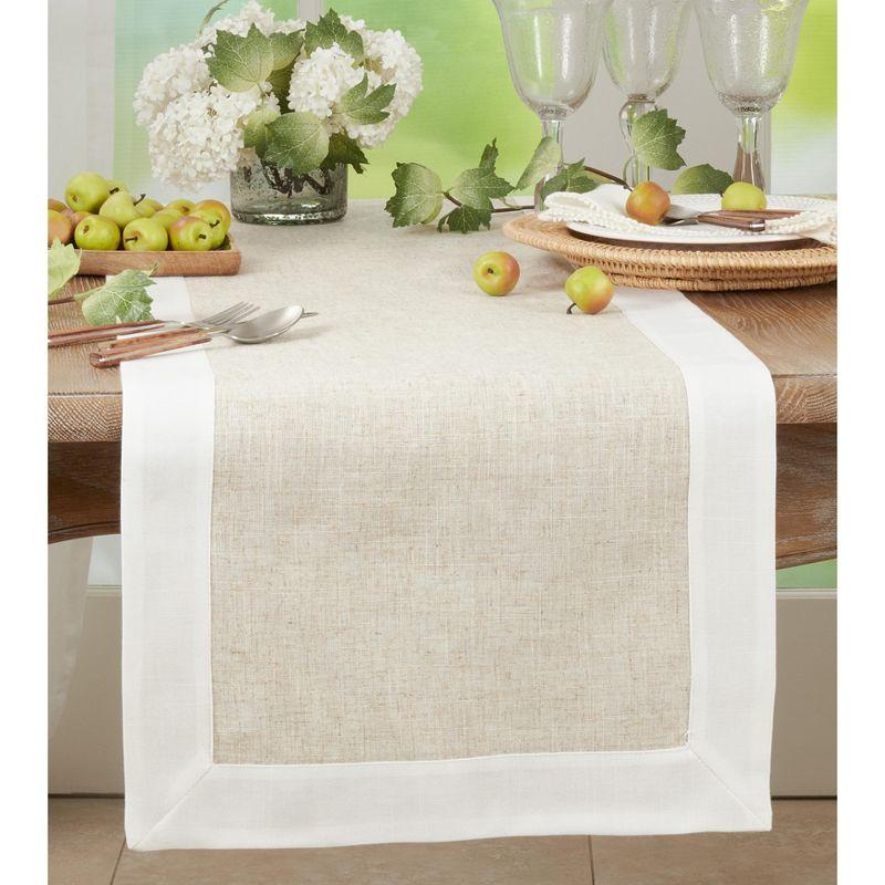 Saro Lifestyle Table Runner With Two Tone Design, Brown, 16" x 72"