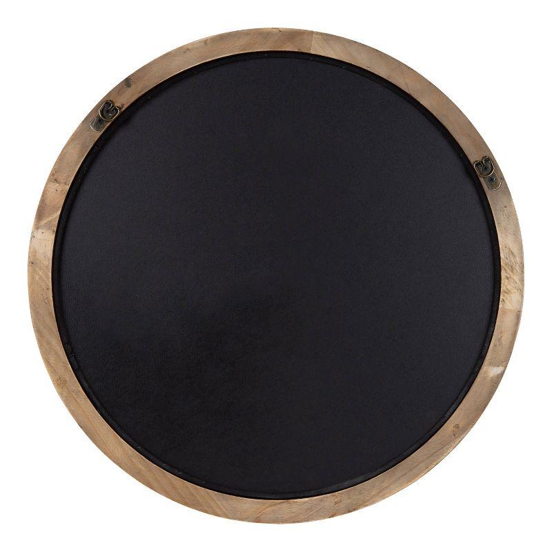 Walnut Brown 27'' Round Wooden Frame Uldrich Wall Mirror