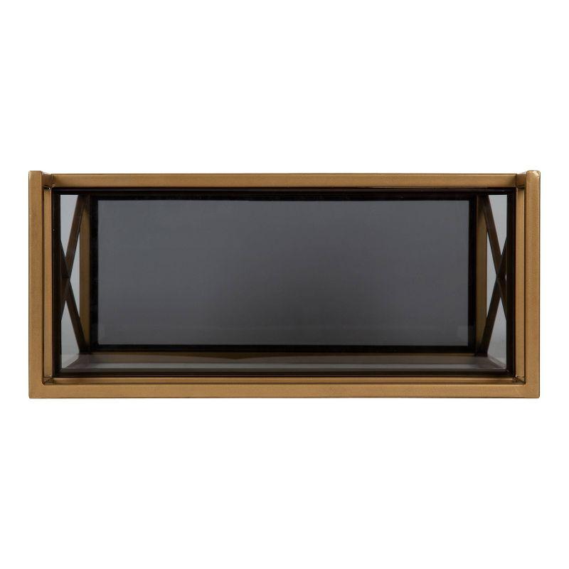 Kate & Laurel 18" x 8" x 15" Blex Metal and Glass Wall Shelf Gold -  All Things Decor: Floating, Tiered Storage