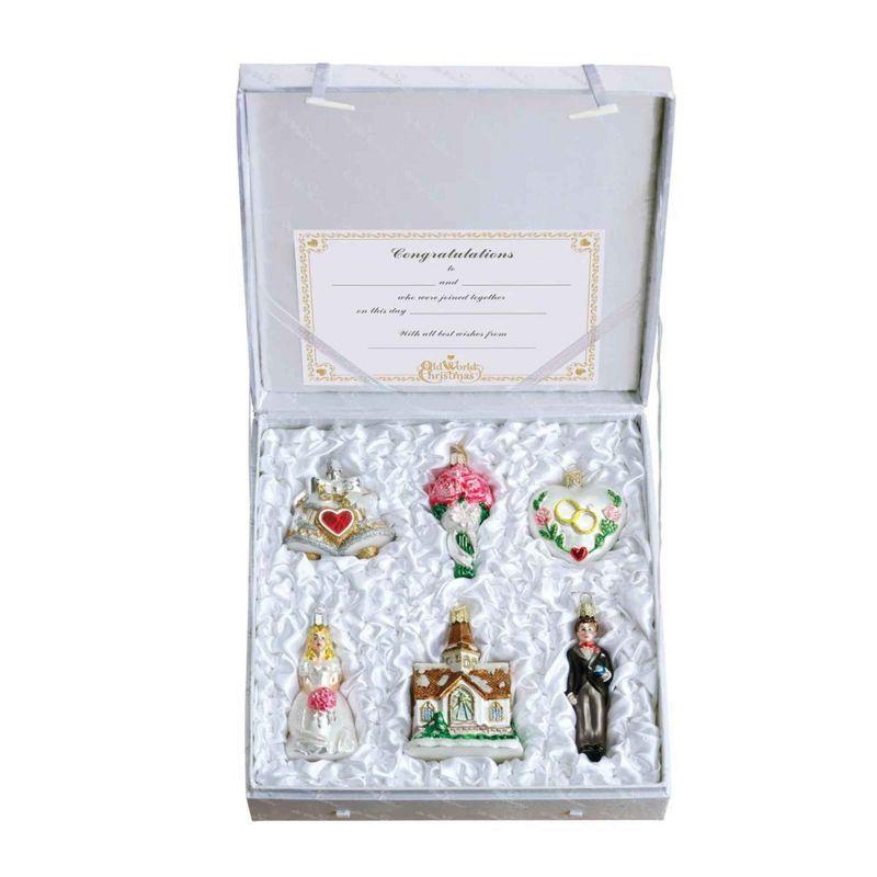 Old World Wedding Collection 4.25" Glass Ornament Set