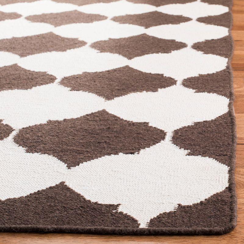 Dhurries DHU624 Hand Woven Accent Rug - Brown/Ivory - 2'6"x4' - Safavieh.