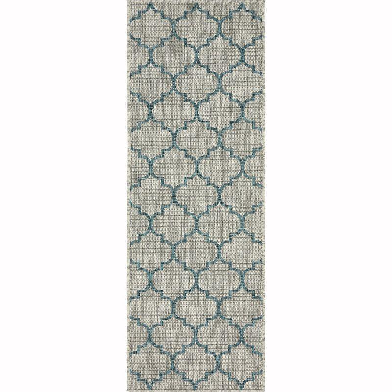 Unique Loom 2' 0 x 6' 1 Runner Indoor/Outdoor Trellis Gray Runner Rug