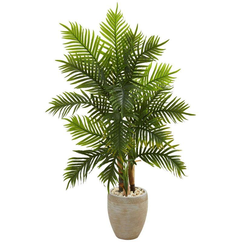 Tropical Elegance 5' Real Touch Areca Palm in Sand Planter