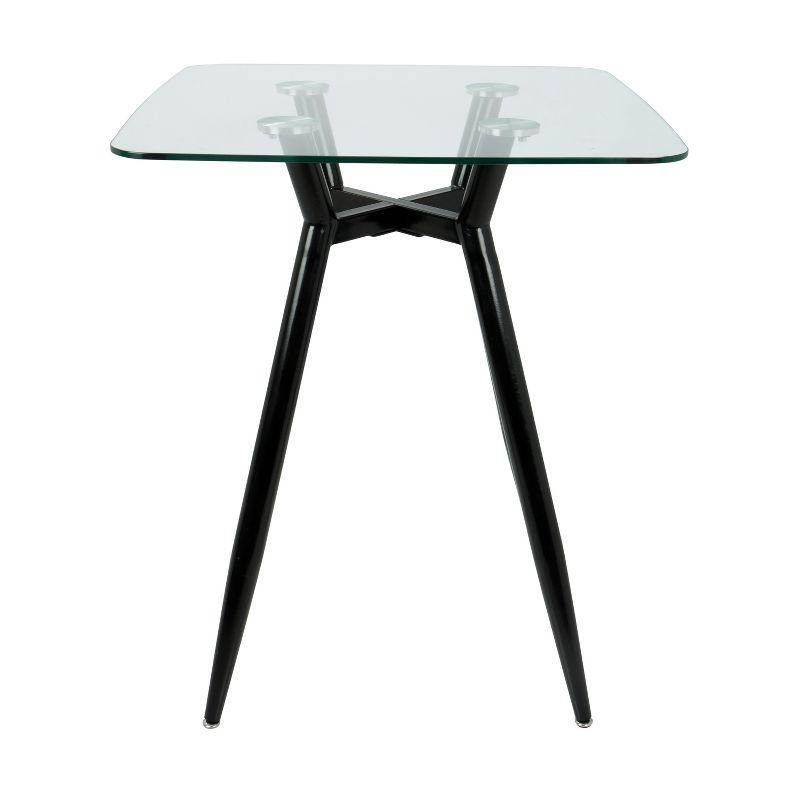 Sleek Mid-Century Modern 30" Square Glass Counter Table