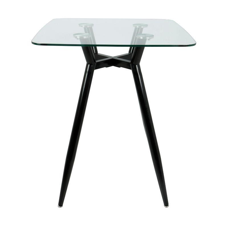 Clara Mid-Century Modern Square Counter Table Clear - LumiSource: Geometric Metal Base, 4-Seat Pub Style