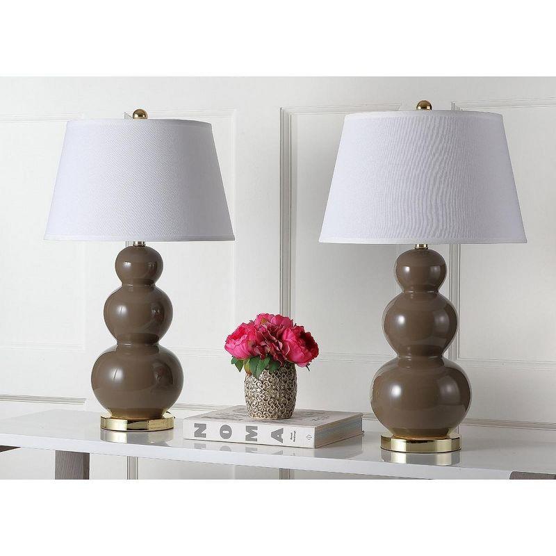 Pamela 28 Inch H Triple Gourd Ceramic Lamp (Set of 2) - Safavieh