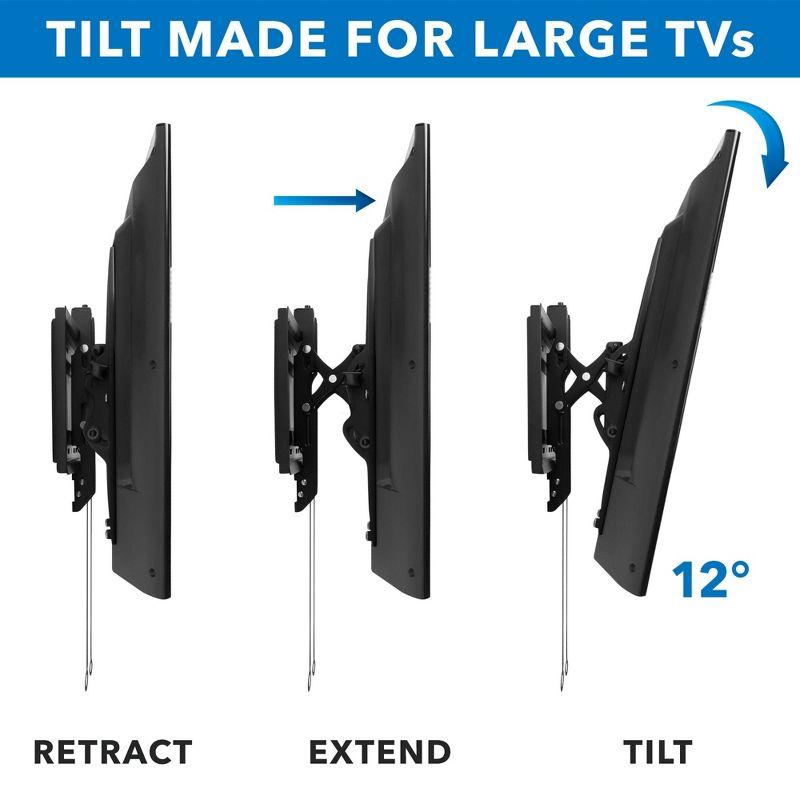 Mount-It! Advanced Tilt TV Wall Mount, Full Tilting Extendable Mounting Bracket Fits 37" - 80" Screen, Perfect Above Fireplace Mounting Bracket