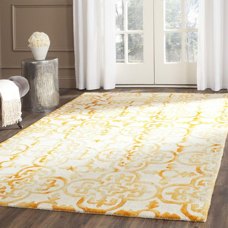 Dip Dye DDY711 Hand Tufted Indoor Area Rug - Ivory/Gold - 4'x6' - Safavieh