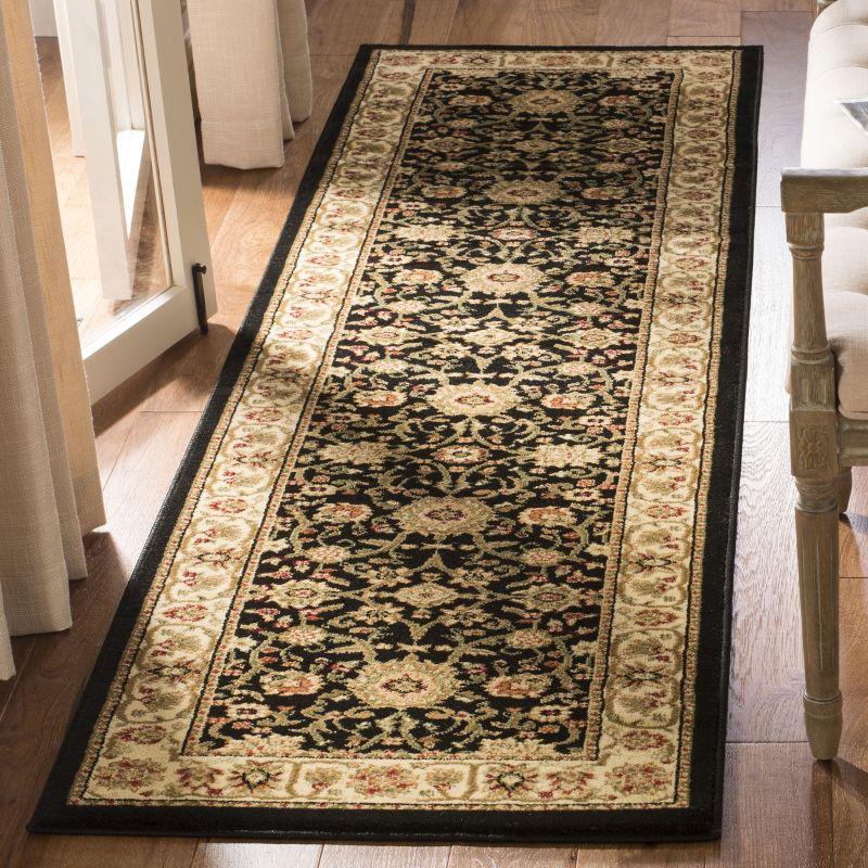 Lyndhurst LNH212 Power Loomed Runner Rug - Black/Ivory - 2'3"x6' - Safavieh