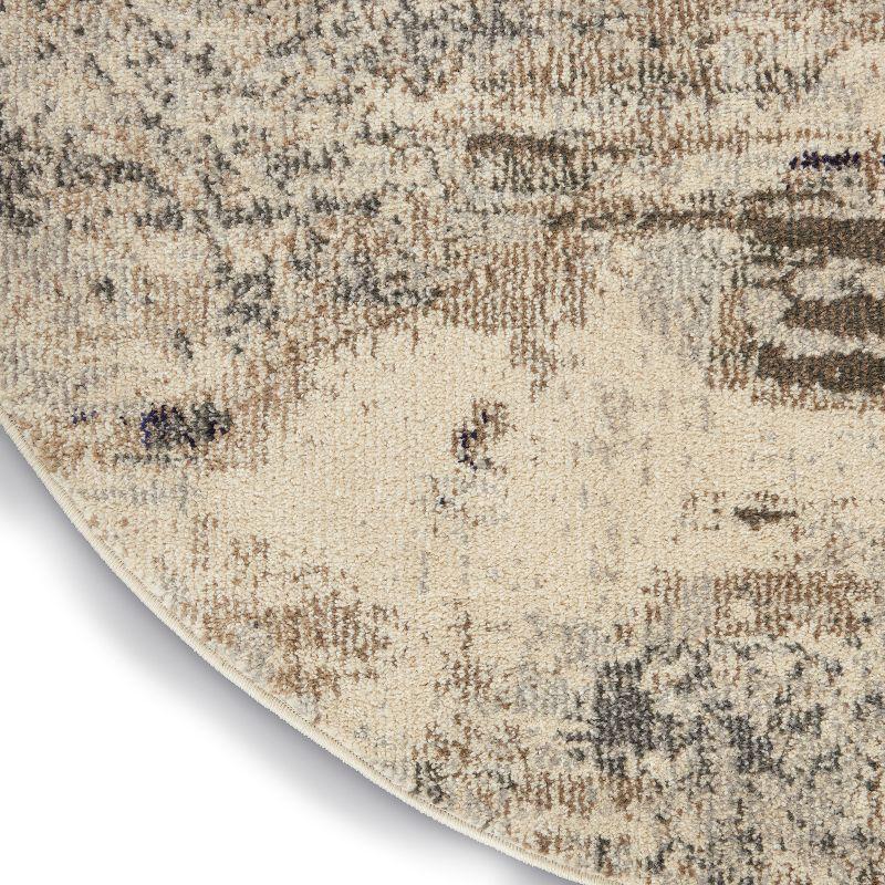 Nourison Celestial CES02 7'10" Round Ivory/Grey Area Rug