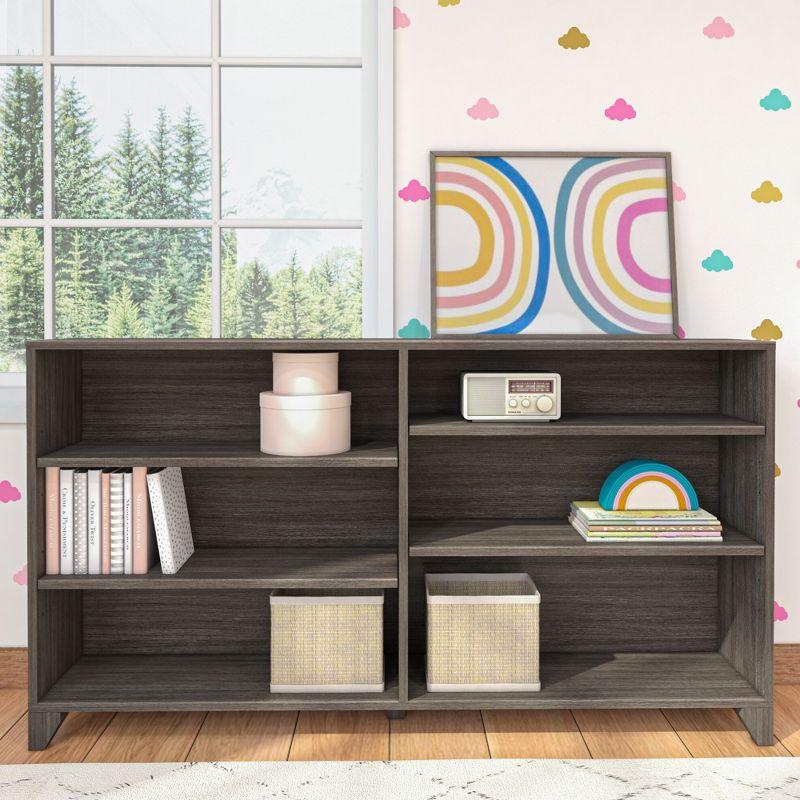 Max & Lily Classic 6-Shelf Bookcase, Solid Wood Bookcase for Kids Bedroom/Playroom, Clay