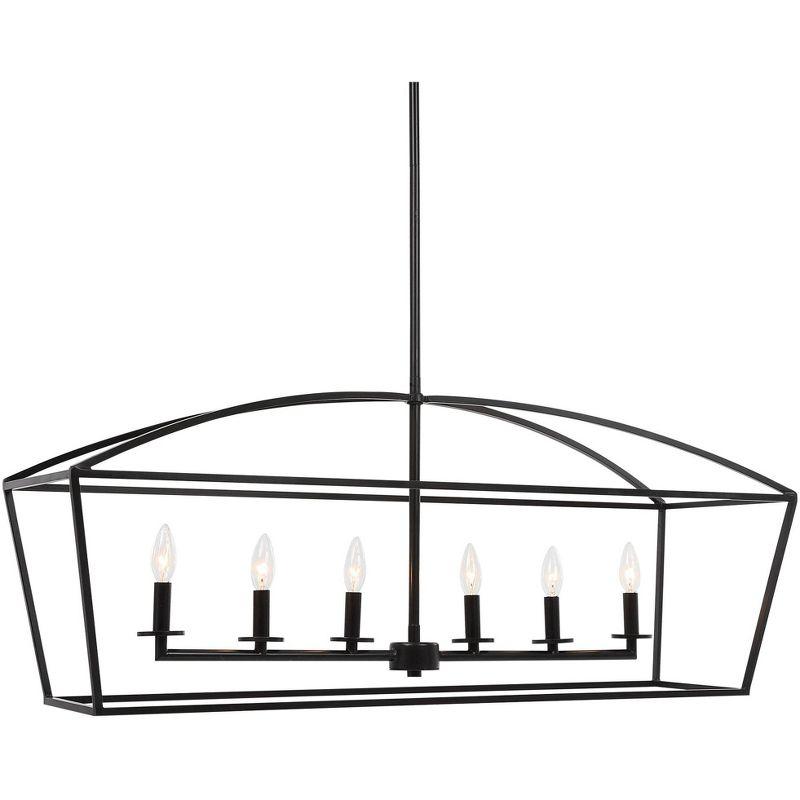 Deep Bronze 6-Light Linear Candle Chandelier