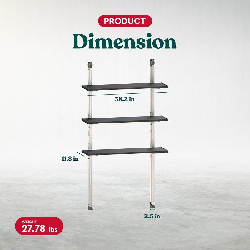 Keter Keter Storage Shed Shelf Kit 40 Inch Easy Assembly Steel Reinforced Utility Kit with Heavy Duty Brackets and Rails, Black