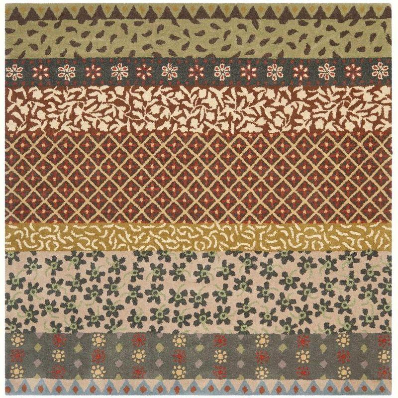 Bella BEL351 Hand Tufted Area Rug - Ivory/Multi - 6'x6' - Safavieh.