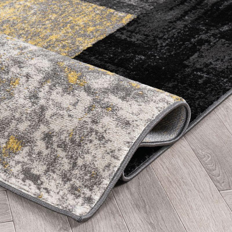 World Rug Gallery Abstract Circle Yellow 7'10"x10'2" Area Rug