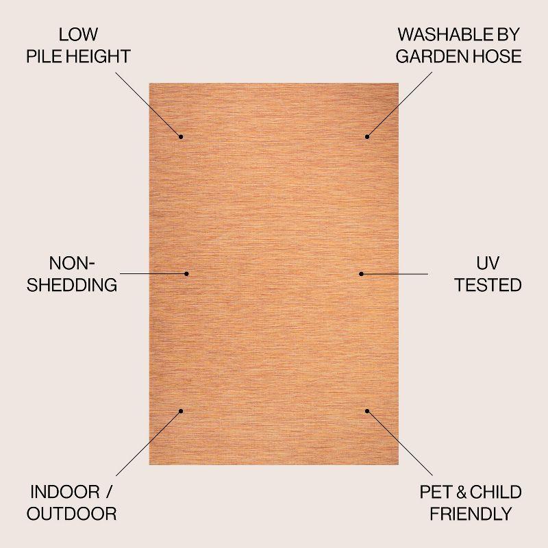 8'x10' Ethan Modern Flatweave Solid  Area Rug, Orange - JONATHAN Y