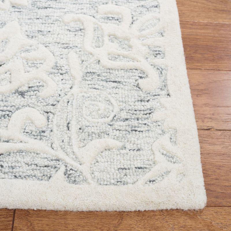 Elegant Gray Square Hand-Tufted Wool Area Rug - 6' Size