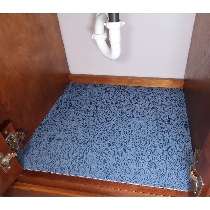 Drymate XL Under Sink Mat, Protective Cabinet Liner For Kitchen & Bathroom - Absorbent, Waterproof, Trimmable (24”x59”) (Borage Blue) (USA Made)