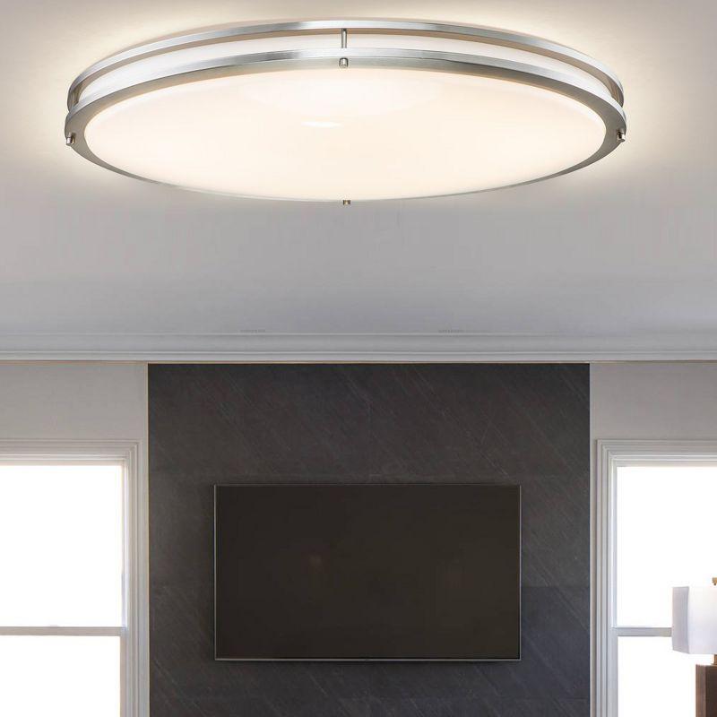 Kohlera 32.5"W Brushed Nickel Dimmable 3000K LED Oval Flush Mount