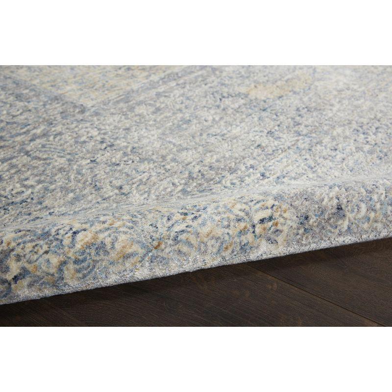 Nourison Silken Weave SLW04 Indoor Area Rug Blue/Grey 5'3" x 7'9"