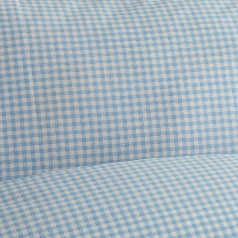 Gingham 250 Thread Count Plaid 100% Cotton Sheet Set