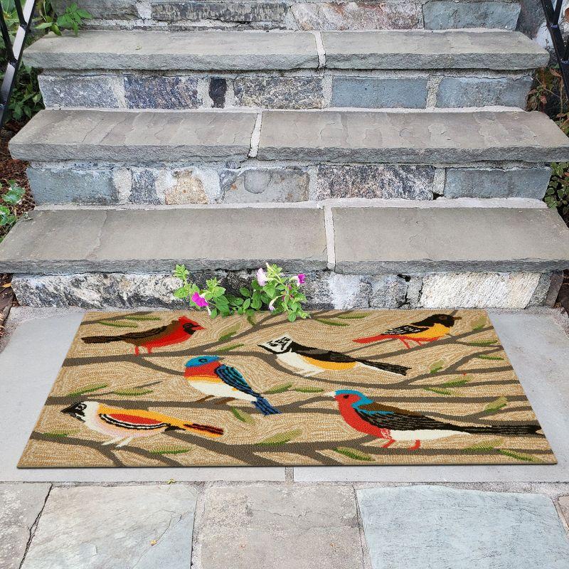 Handmade Tufted Rectangular Black Bird Design Rug