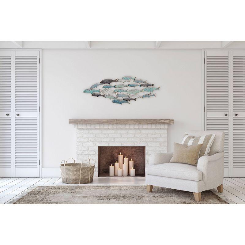 Storied Home Rubber Wood School of Fish Wall Decor