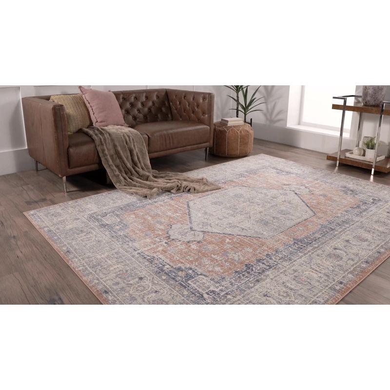 Reversible Rectangular Easy Care Orange Spot Area Rug