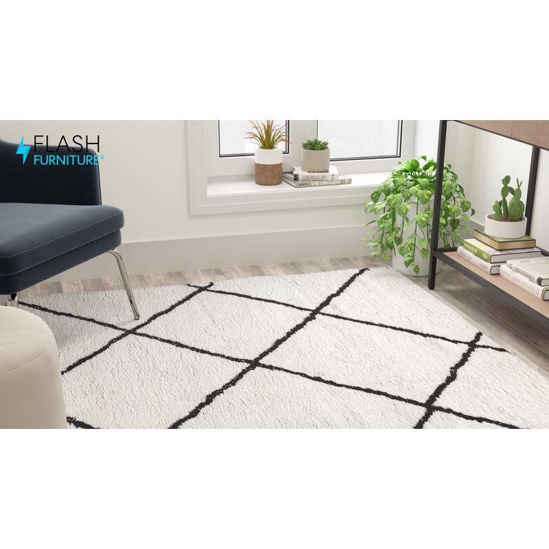 Flash Furniture Shag Style Diamond Trellis Area Rug