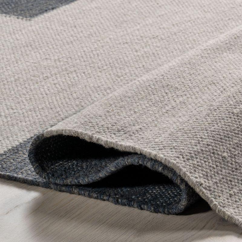 Emily Henderson x Rugs USA - Blue Jay Colorblocked Wool Indoor Area Rug