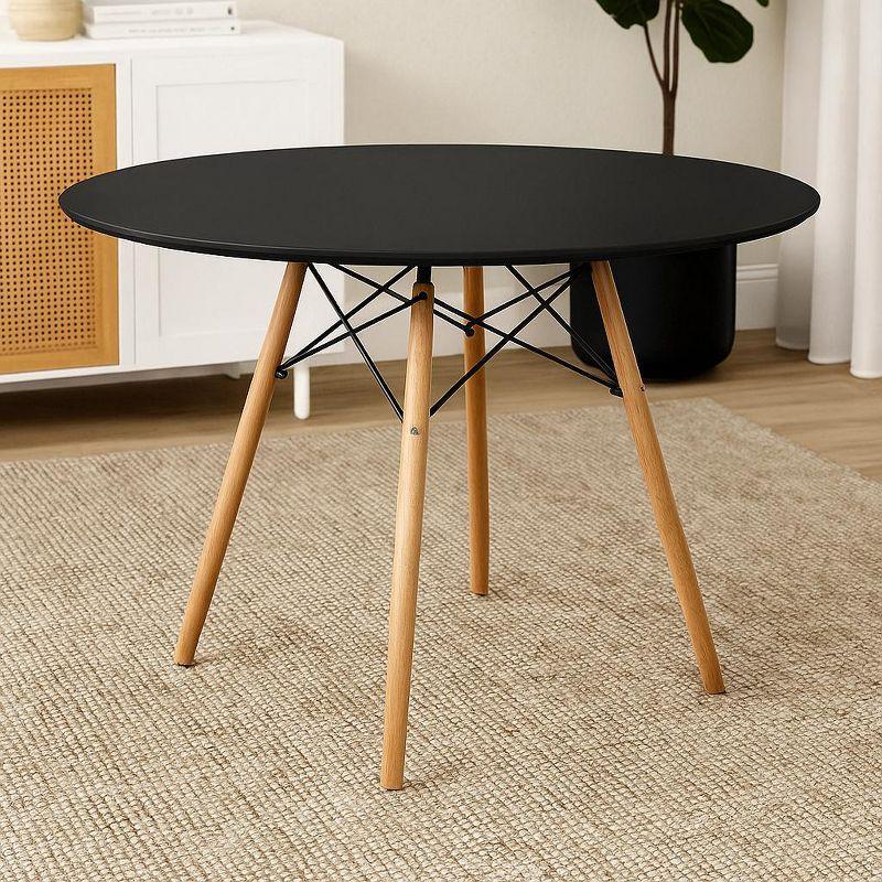 LeisureMod Dover 47" Round Dining Table – Modern Eiffel Base Design, Accent Table for Kitchens, Dining Rooms, Breakfast Nooks & Small Spaces