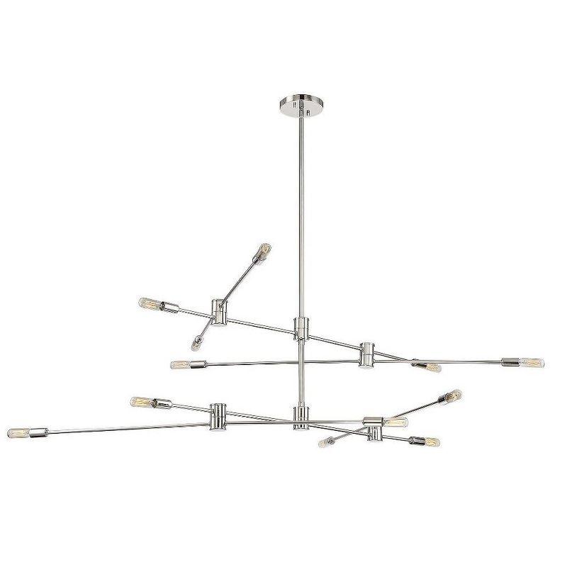 Warm Brass Adjustable Sputnik 12-Light Chandelier