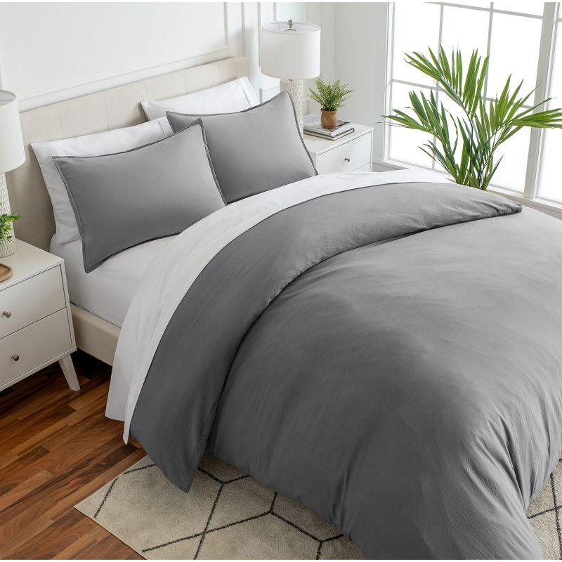 Bare Home Washed Microfiber Duvet Cover Set